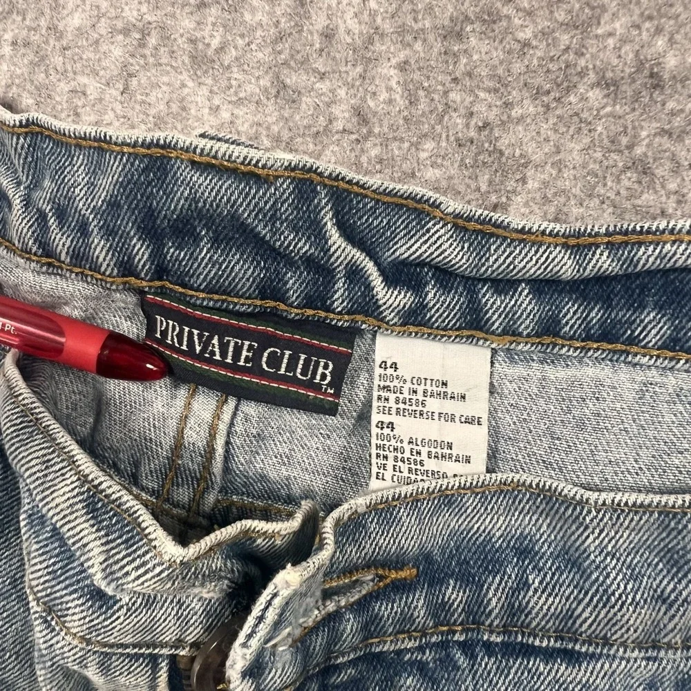 Private‎ Club Relaxed Fit Denim Shorts 44 Light Wash 100% Cotton Distressed